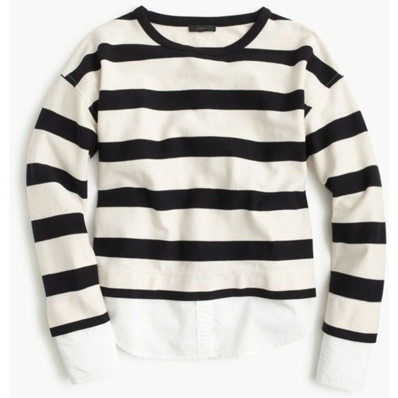 J. Crew Striped long sleeve T w/ shirttail hem XXS - Picture 1 of 1